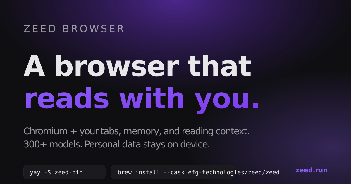 Zeed — 「あなた」を中心に考える AI ブラウザ